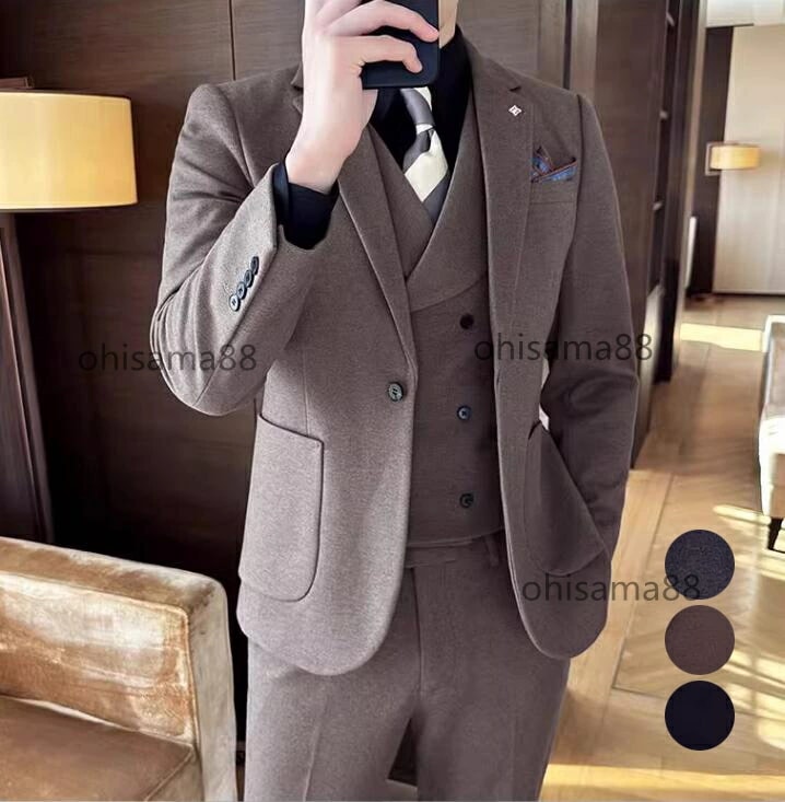 新しい メンズスーツ 紳士服 通勤 就職 スーツ 男性用 冬 ビジネススーツ 細身 フォーマルスーツ 2/3/4点セット ジャケット+パンツ+ベスト+白シャツ 大きいサイズ 上下セット カジュアルスー