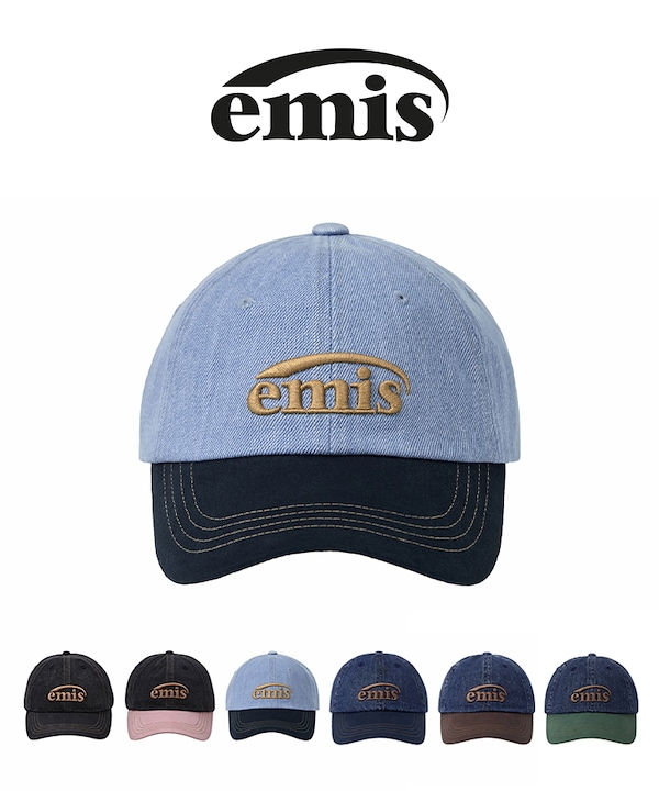 【正規品 タグ付き】emis イミス エミス キャップ デニム EMIS☆韓国人気 WASHED DENIM BALL CAP 12COLOR (EMIS/キャップ
