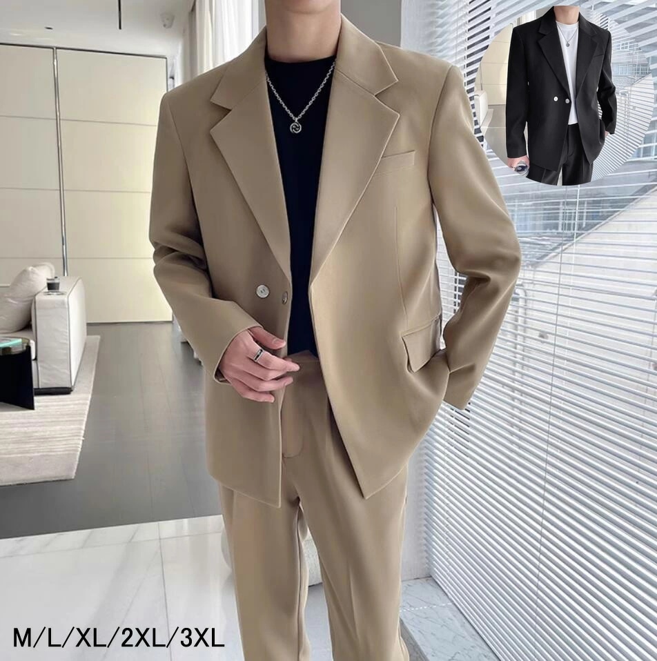 韓国風 カジュアルスーツ 大きいサイズ シングルスーツ メンズ ビジネススーツ 通勤 2点セット ジャケット+パンツ 結婚式スーツ メンズスーツ 紳士服 披露宴 二次会 パーティー フォーマルスーツ 4,631円