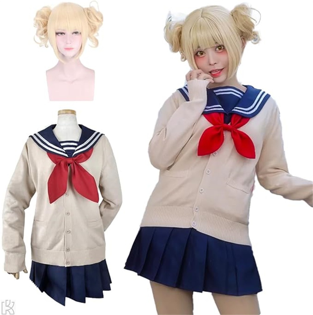 トガヒミコ コスプレ 渡我被身子 コスプレ衣装 『ウィッグ付』僕のヒーローアカデミア トガヒミコ セーラー服 制服 カーディガン アニメ ハロウィン 仮装 トガ ヒミコ