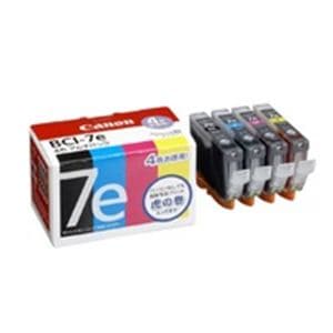 Canon キヤノン インクカートリッジ 純正 (BCI-7E 4MP) 4色パック(ブラック・シアン・マゼンタ・イエロー)