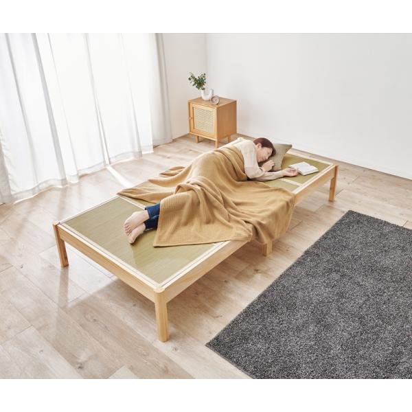 ベッド シングル 組立簡単 工具無し すのこ ベット 畳 い草 和風モダン 小上り タタミ 木製 スノコ