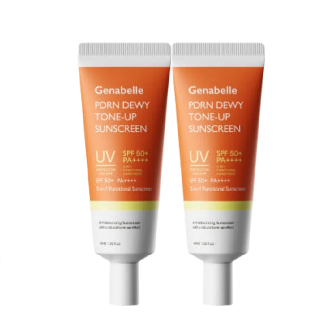 1+1 Genabel PDRN デューイトーンアップ サンクリーム SPF50+ PA++++ 40ml+40ml 自然なトーンアップ 保湿ケア 美白効果 しっとり艶肌 ダークニング防止 長時間持続