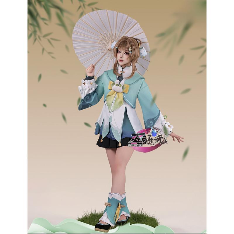 【大人気】五次元　原神　コスプレ　ヨォーヨ　竹林に響く雨音　海灯祭　衣装　ウィッグ　靴　追加可能
