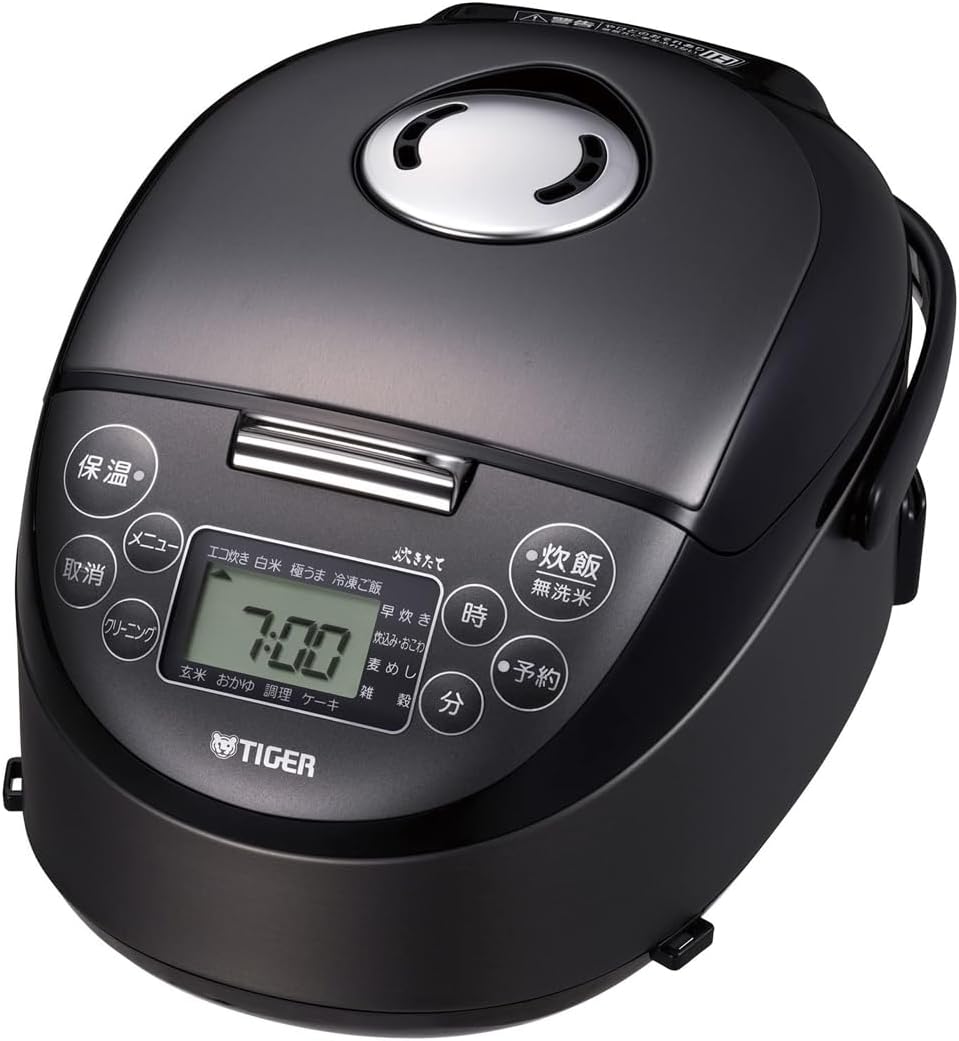 タイガー魔法瓶(TIGER) IH 炊飯器 3合 炊きたて 小容量 遠赤5層 土鍋蓄熱コート釜 スチールブラック JPF-G055KL
