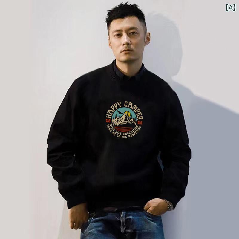 メンズ トップス カジュアル ファッション おしゃれ トレンディ ラウンドネック スウェットシャツ 秋冬 トレンド コットン カジュアル 長袖 カジュアル 起毛 9,392円