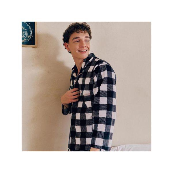 正常カップルパジャマ ミンク スパン チェック ナ염 男性トップス SEV2593M A_P409222713