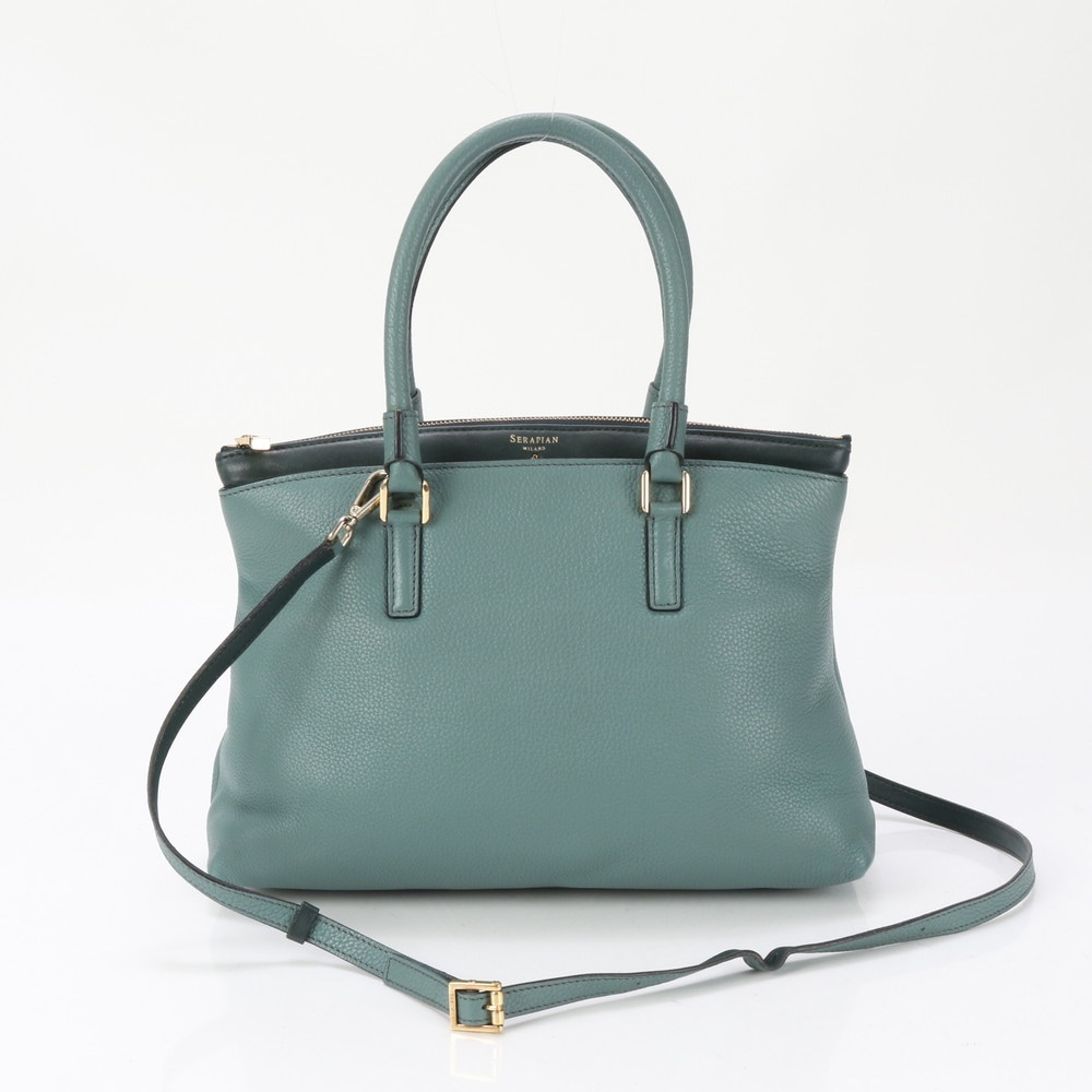 極美品 ゴールド 金具 レザー 2WAY ショルダーバッグ 斜め掛け ハンド トート レディース ERE BF5-9 中古