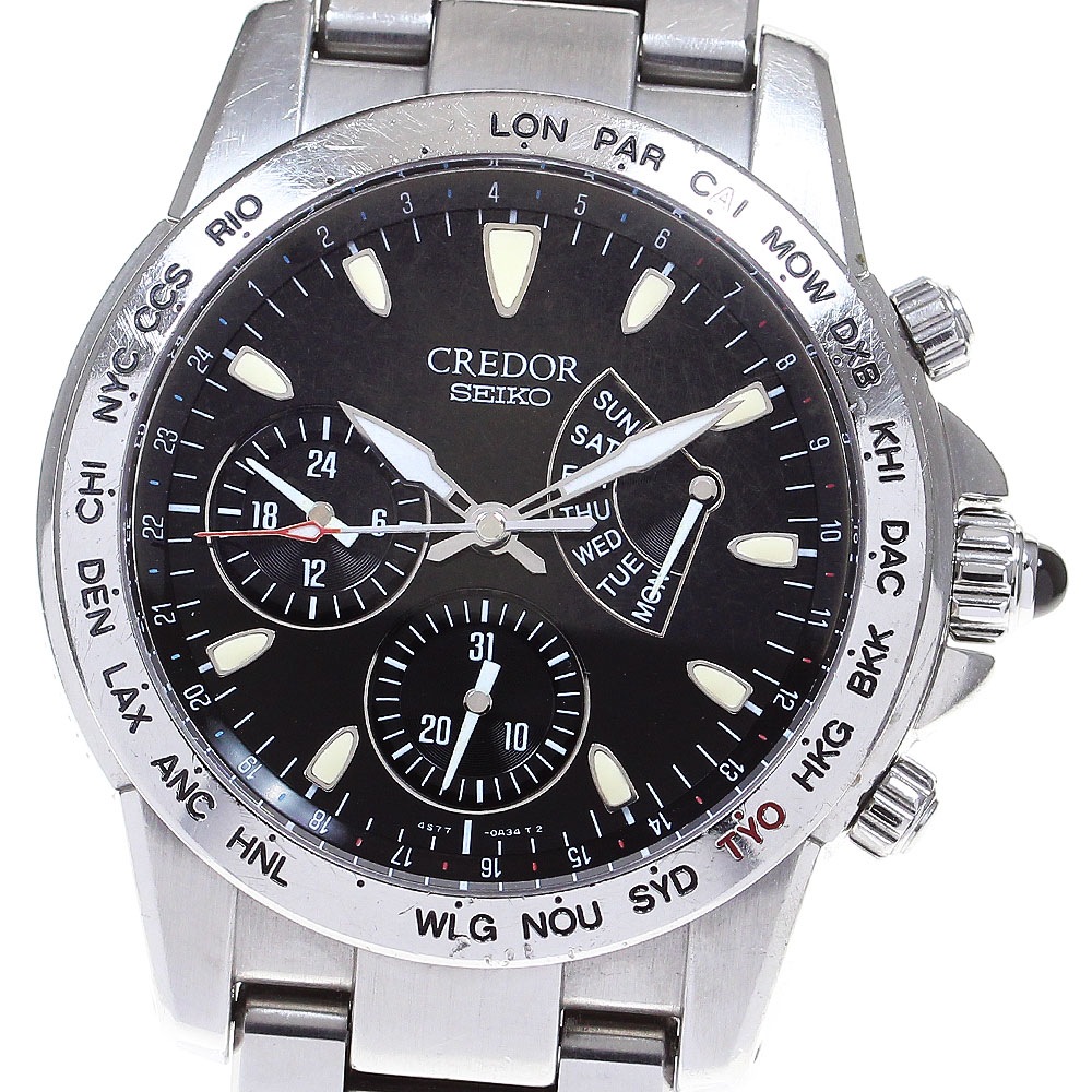 セイコー SEIKO GCBG987/4S77-0A40 クレドール フェニックス ワールドタイム 熊川哲也モデル 1000本限定 自動巻き メンズ _821952【中古】