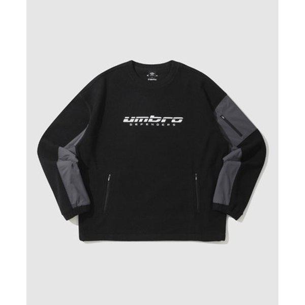 WARM ウーブンミックスフリース スウェットシャツ 共用 BB UP421SFSO1 BLK0 WMG0