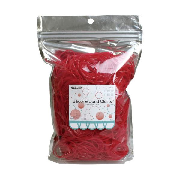（まとめ）オーバンド シリコーンバンドクレアス #16 内径38mm レッド 300g 1袋[x5]
