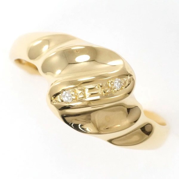 K18 18金 YG イエローゴールド リング 指輪 12号 ダイヤ ジュエリー 中古