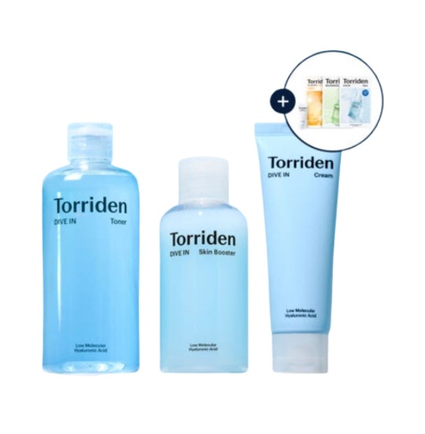 [3種セット] ダイブイン トナー300ml＋スキンブースター200ml＋クリーム80ml＋マスク3種＆洗顔フォーム30ml韓国コスメ・敏感肌・水分補給・低刺激・保湿スキンケアセット / 美容液