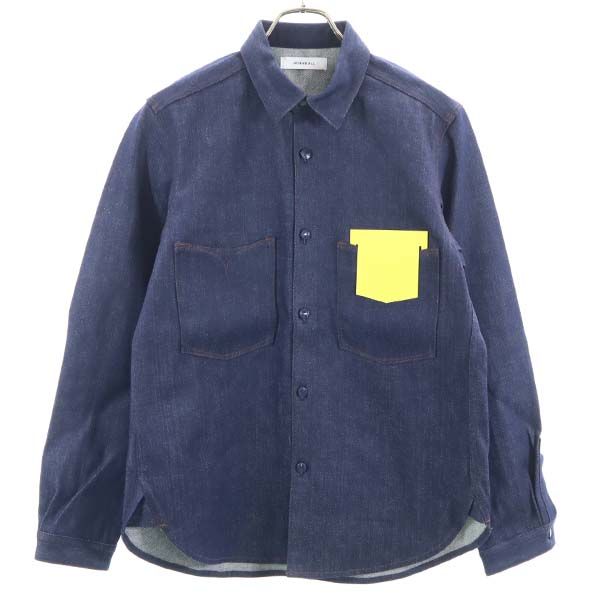 未使用 長袖 デニムシャツ 38 インディゴブルー アイワークシャツ メンズ