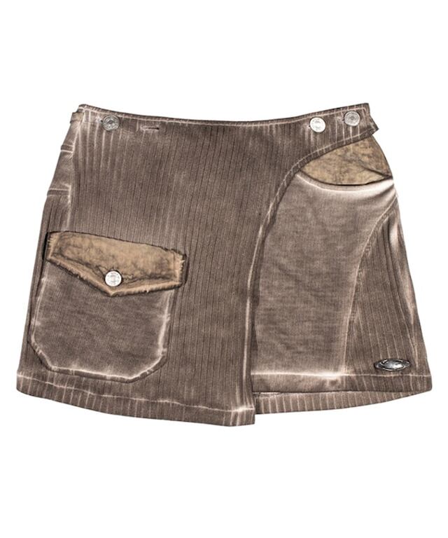 LUNAR KNIT BIKER SKIRT [BEIGE]