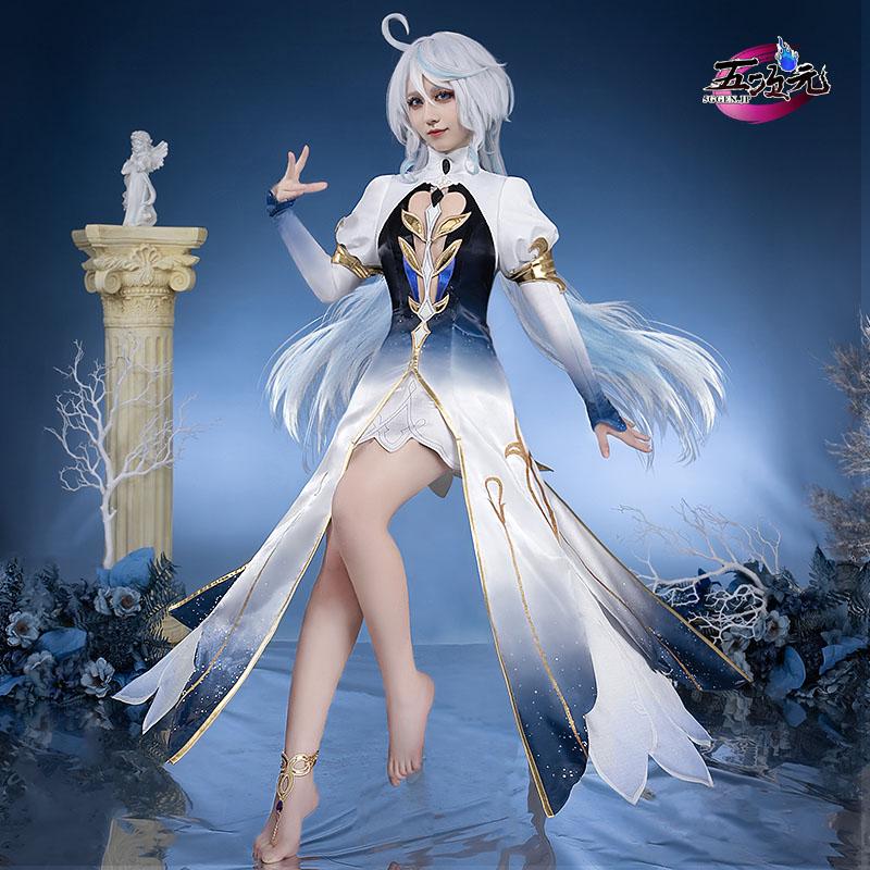 【即納】基萌　原神　コスプレ　水神　フォカロルス　神Ver　衣装　ウィッグ　 能