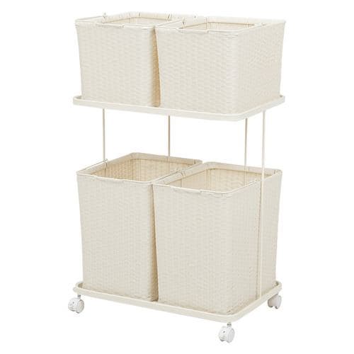 【メーカー直送品】萩原 RAN-2428WH ランドリーラック ホワイト