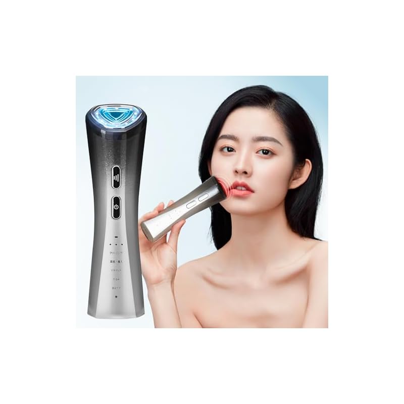 Le Dzx 美顔器 【最新登場 最新冷感エステ技術】美容器 自宅用美顔器 RF美顔器 EMS 微電流 冷感機能 LED 1台多役 6種類モード 3段階レベル イオン導出 イオン導入 ４色光エステ 目