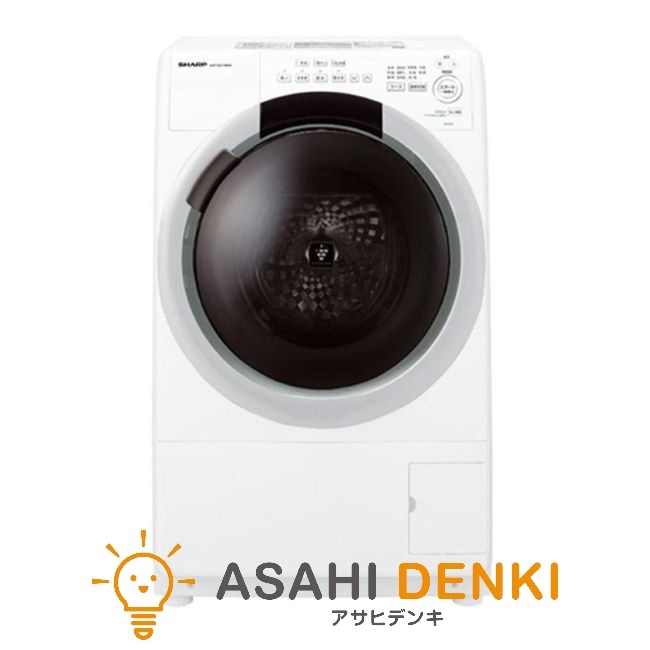 洗濯機(ドラム式 7.9kg) シャープ ES-S7J-WR 一人暮らし クリスタルホワイト系 洗濯7.0kg 乾燥3.5kg ヒーター乾燥 右開き
