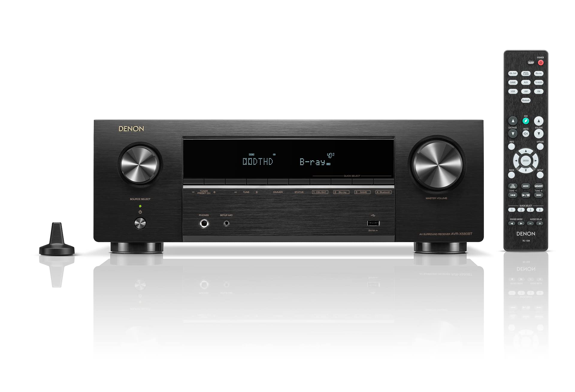デノン Denon AVR-X580BT 5.2ch AVサラウンドレシーバー 8K Ultra HDHDR10+ eARC対応/ブラック AVR-X580BTK