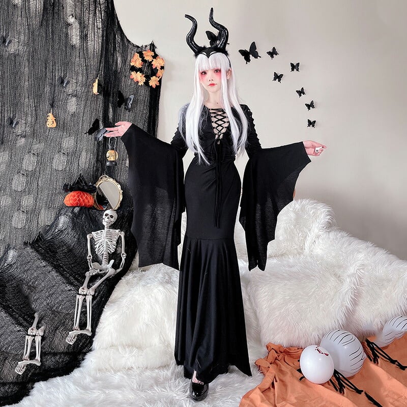ハロウィン 女王様 魔女 巫女 リボン 学園祭 文化祭 cosplay S-XL エレガント ワンピース
