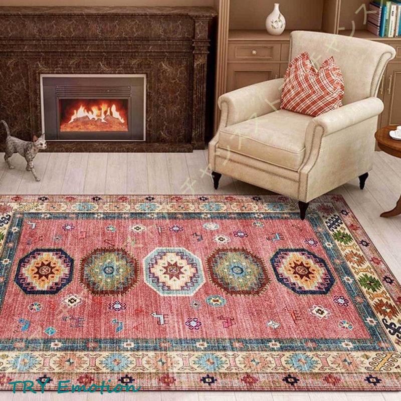 ラグ ラグマット エスニック 北欧風 洗える ペルシャ絨毯風 テレワーク デスクカーペット レトロ 西海岸 じゅうたん 春 夏 秋 冬 アジアン 敷物 マット