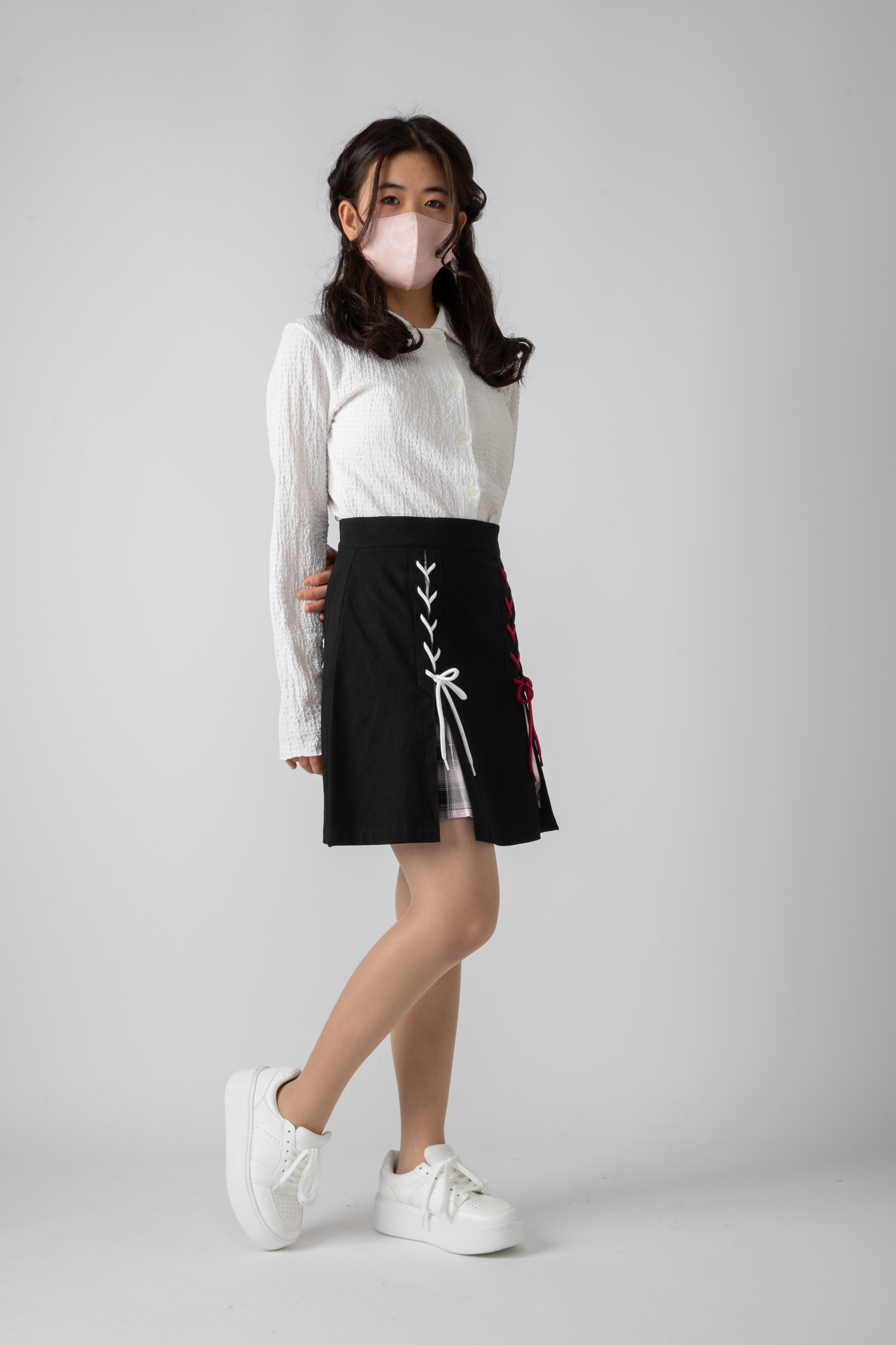 デニムレースアップミニスカート+レデイースカート 綺麗 可愛いスカート 体型カバー 2023年人気スカート エレガント 着痩せ 日常 デート カジュアル 秋 春 夏 冬 オリジナル