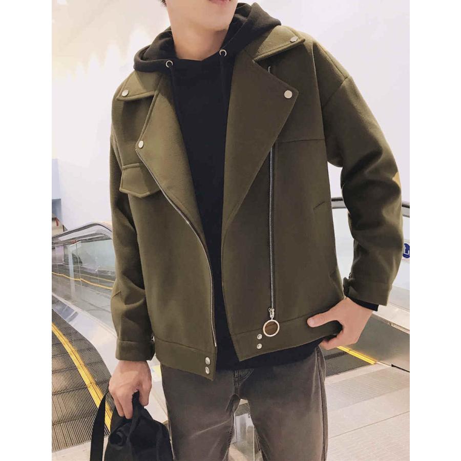 ラシャコート ジャケット メンズ ピーコート 秋冬 アウター 無地 チェスターコート ラシャジャケット カジュアル ショートコート ライダースジャケット