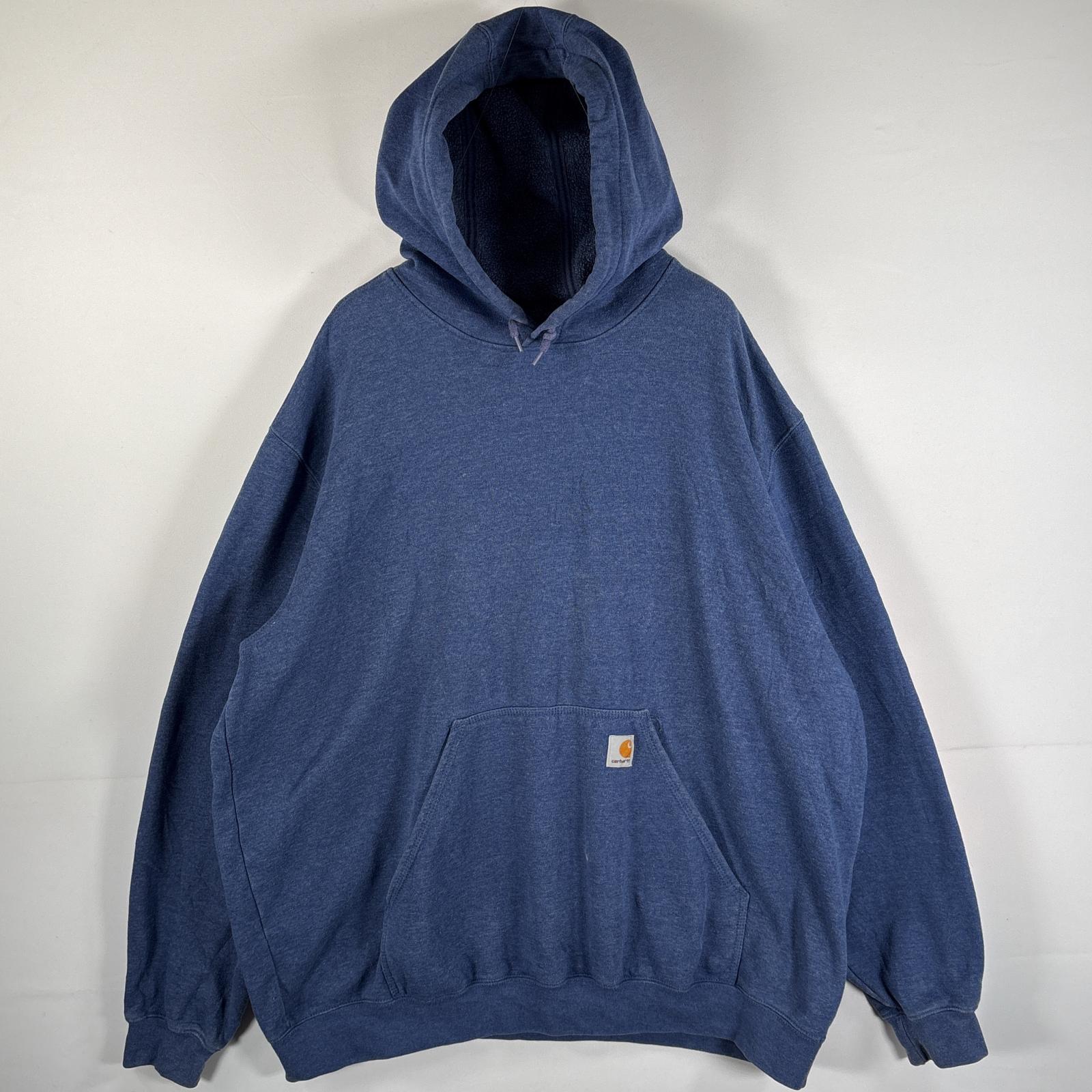 古着 パーカー 大きいサイズ ワンポイントロゴ オリジナルフィット 袖ブランドロゴ マフポケット XXL ブルー系 メンズ