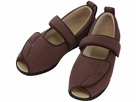 徳武産業 あゆみシューズ 介護靴 施設用 オープンマジックII 3E ブラウン 両足5Lサイズ 1015