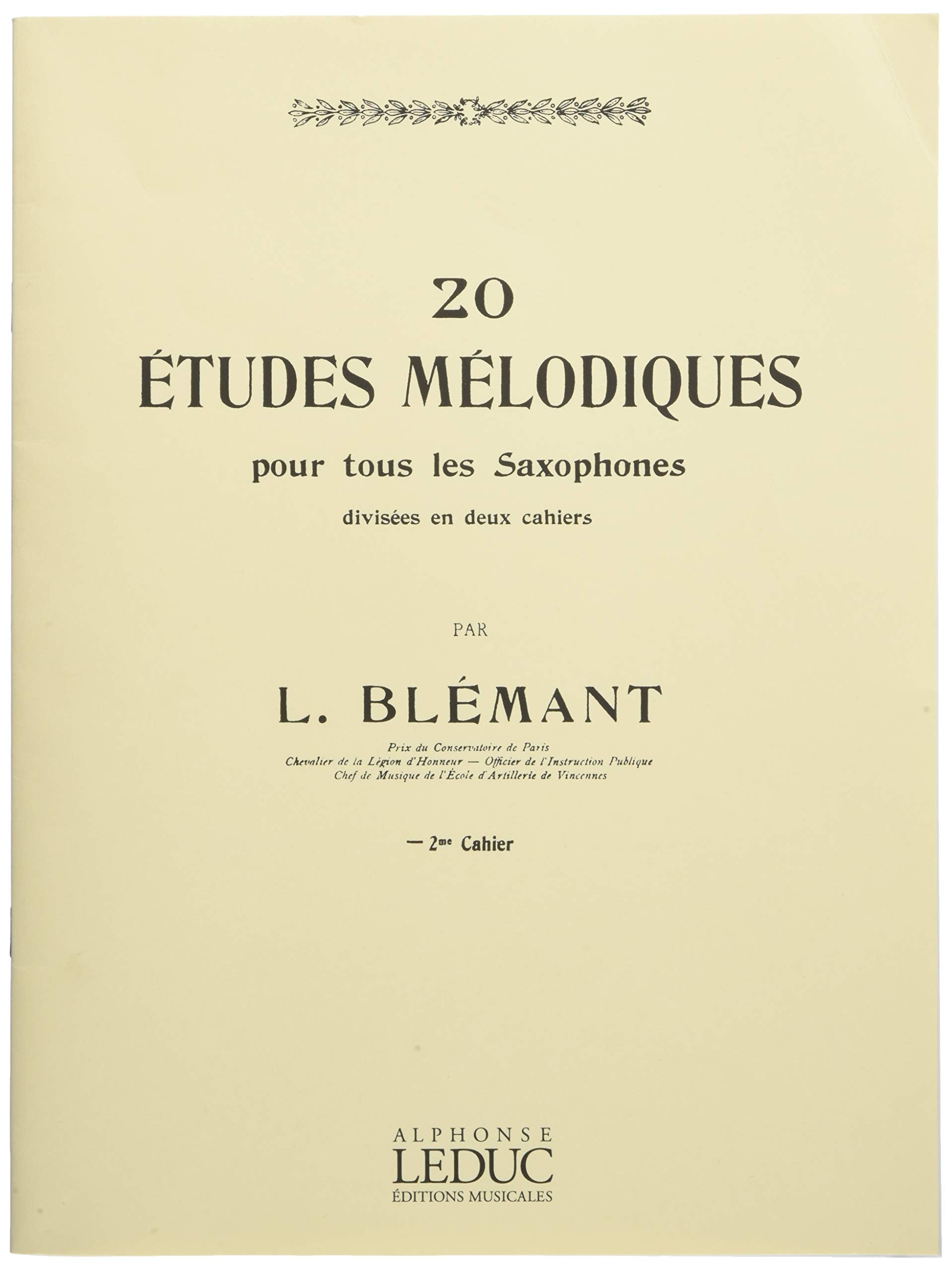 ブレマン : 20の旋律的練習曲 第二巻 (サクソフォン教則本) ルデュック出版