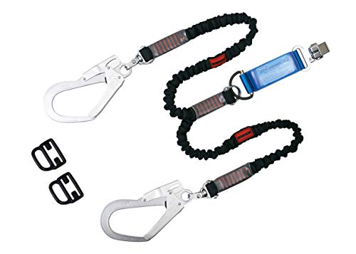 色：ブラック サイズ：人体側フック:フック式 [藤井電工] 新規格 フルハーネス用ランヤード ノビロ