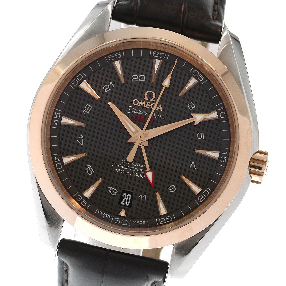 オメガ OMEGA 231.23.43.22.06.001 シーマスター アクアテラ コーアクシャル GMT 自動巻き メンズ 箱・保証書付き_896367【中古】