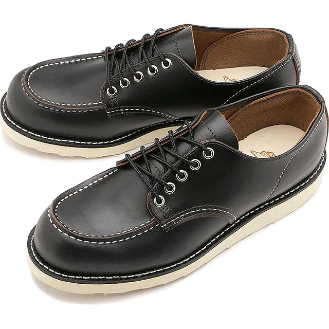 メンズ ワーク オックスフォード [8090 ] Dワイズ ローカットブーツ モックトゥ red wing ブラックプレーリー 黒 ブラック系