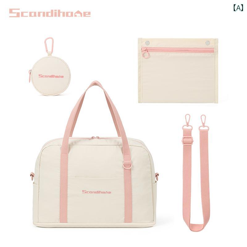 バッグ　ハンドバッグ　トラベル 女性用短 距離 旅行 バッグ 軽量 スタイリッシュ 大容量 小型 ナイロン 撥水 二 層 式 拡張 可能 トロリーケース