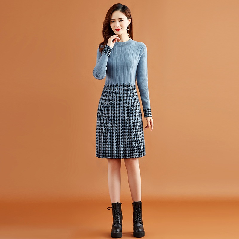 洋風ショートドレス 小さめ 秋冬新作 婦人服 ハイニット ボトムス スカート 冬用