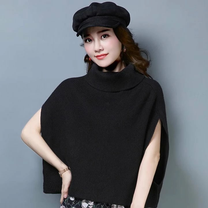 トップス ニット セーター プルオーバー ベスト レディース ショート 袖なし ノースリーブ タートルネック ワイド ふっくら 伸縮性 厚手 かわいい 大人可愛い きれいめ シンプル カジュアル 上品