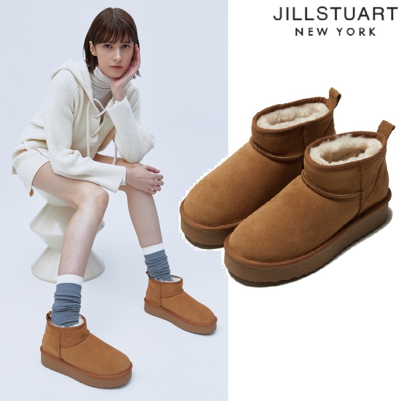 [23FW] Brown platform mini fur boots 韓国ブランド 韓国人気 韓国ファッション 学生 大学生 冬のファッション 防寒用品