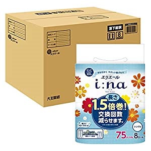 エリエールｉ：ｎａ（イーナ）トイレットティシュー1.5倍8Ｒ12パック（シングル）【ケース品】