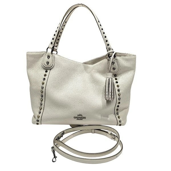 コーチ COACH 37164 スタッズ ハンドバッグ ショルダーバッグ レディース 【中古】