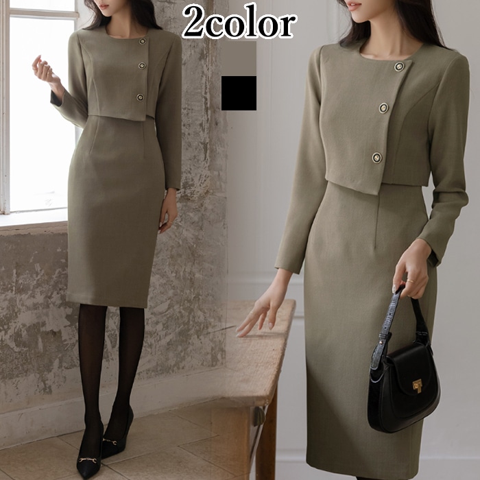 ワンピース 結婚式 秋冬 スリム パーティー ママコーデ 上品