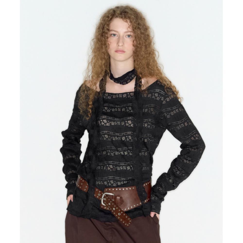 ROCKCAKE Pattern Punching Long sleeve Black RC24TP16000