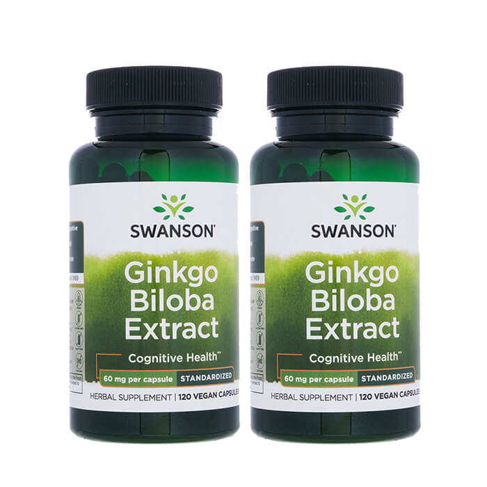 スワンソン ギンコビローバ エクストラクト 120錠 2本 海外直送日時指定不可 国際郵便発送