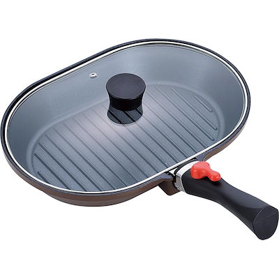 他サイト： 【在庫有・即納】和平フレイズ マローネシェフ IH対応 着脱式ハンドル オーバルパン MM-9546　魚焼き 肉焼き フライパン グリルパンの商品画像