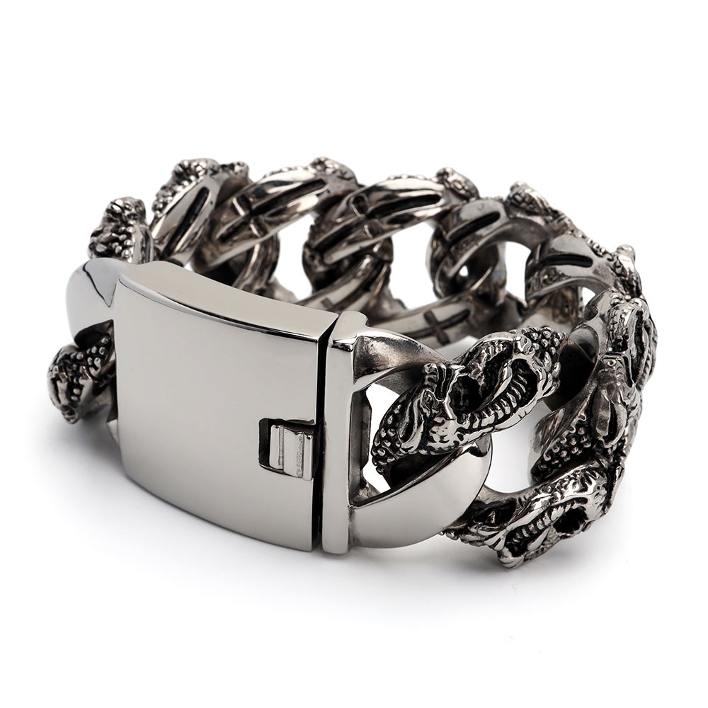 ステンレス ドラゴン ワイドブレスレット [b672] 9,361円