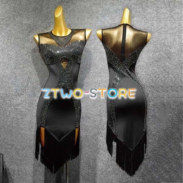 社交ダンス ラテンドレス ノースリーブ パンツ付き フリンジ付き ラテンダンス ダンス衣装 ワンピース 練習着 チャチャチャ ステージ衣装 演出用 4,765円