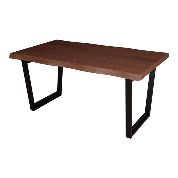 筑波産商 ダイニングテーブル 150 x 90 一枚板調 ウォールナット突板天板 天厚50mm Moana メーカー直送