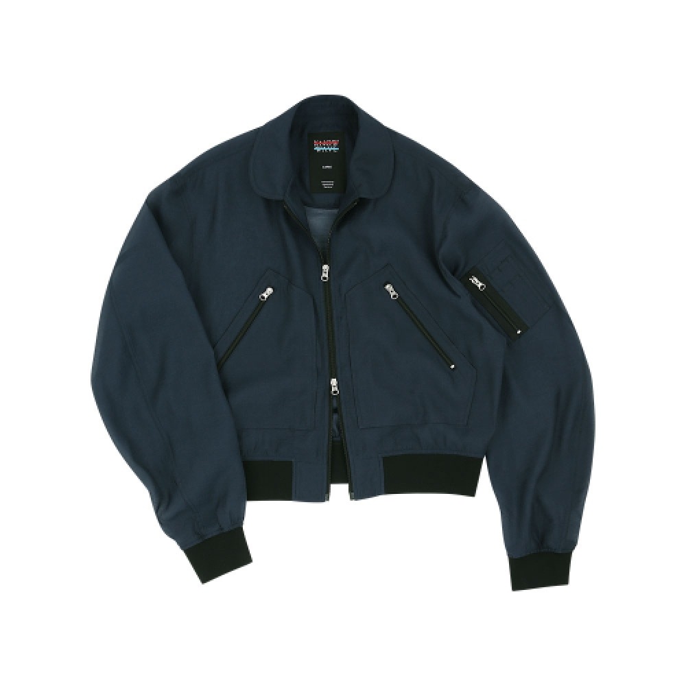 KNOW WAVE ユニセックス オーガンザ ボンバー ジャケット KNW017u(NAVY)