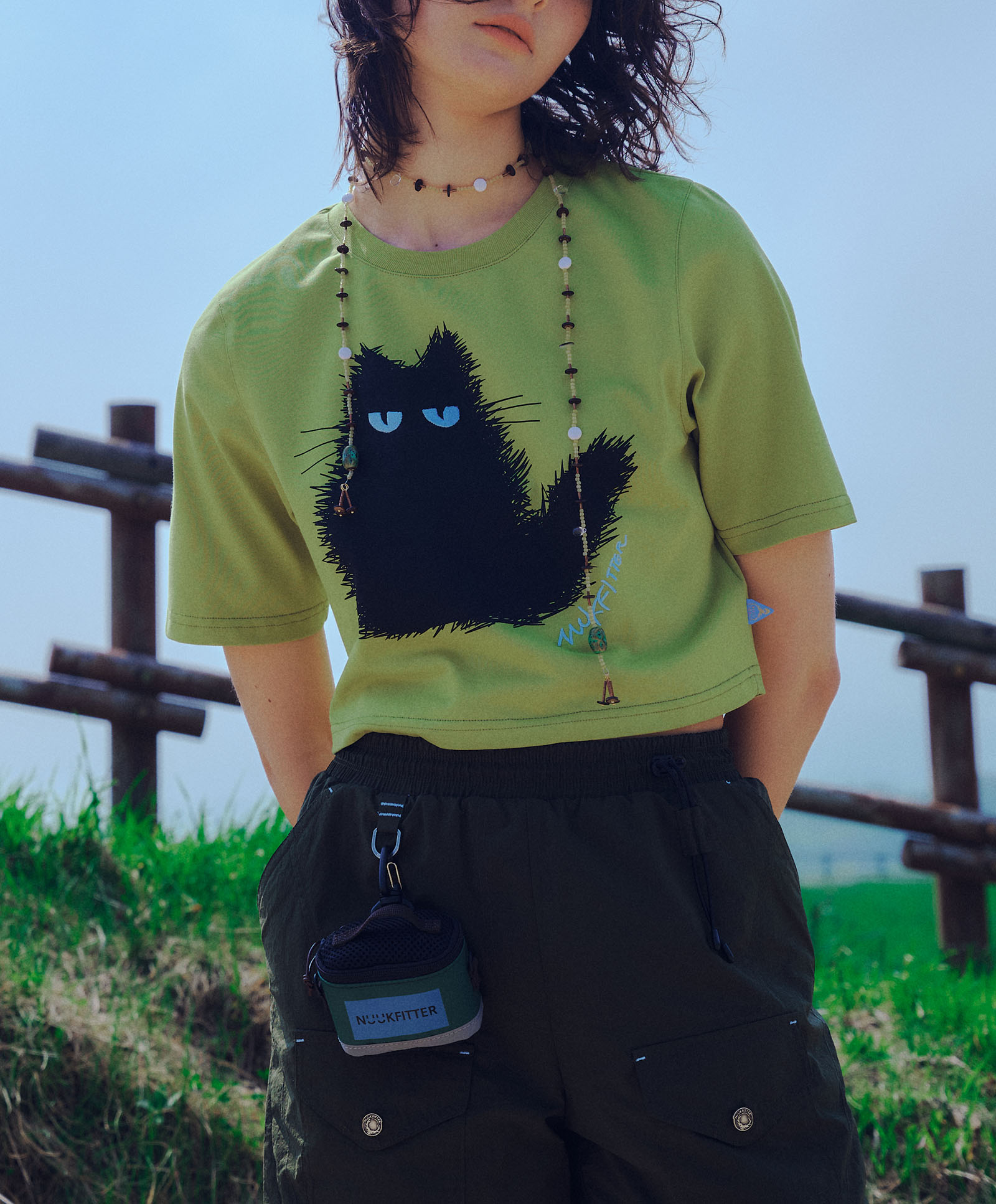 YATTO CROP T-SHIRT_WOMEN [LIGHT KHAKI]