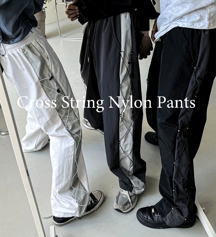 [COSYHARU公式]cross string nylon pants